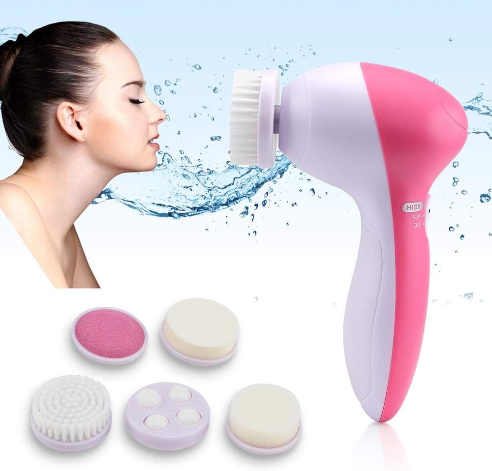 5 in 1 Electric Facial Cleansing Brush, Beauty Face Care Massager Facial Cleaner Massage Tool Suitable for Different Skin Types