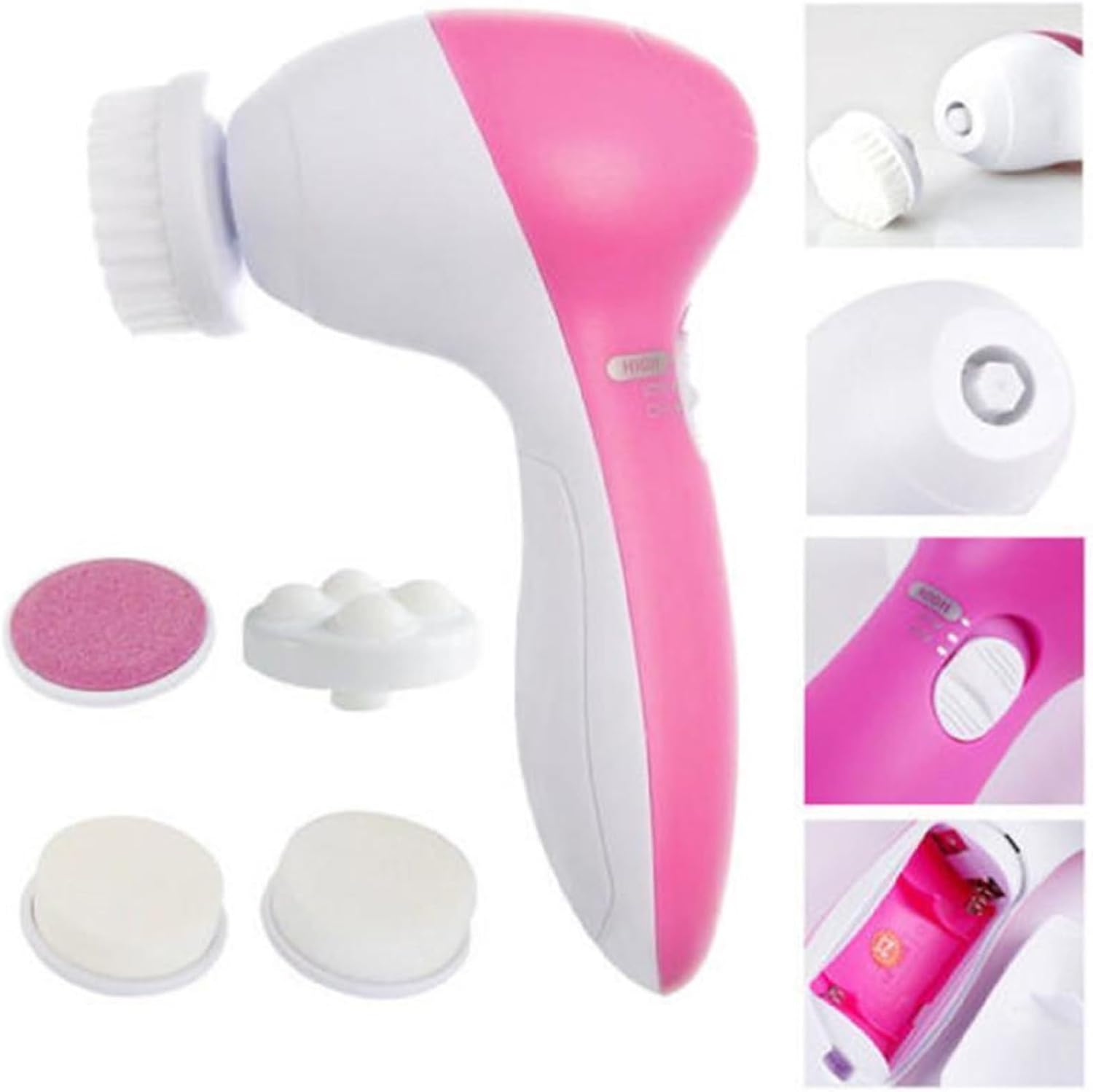 5 in 1 Electric Facial Cleansing Brush, Beauty Face Care Massager Facial Cleaner Massage Tool Suitable for Different Skin Types