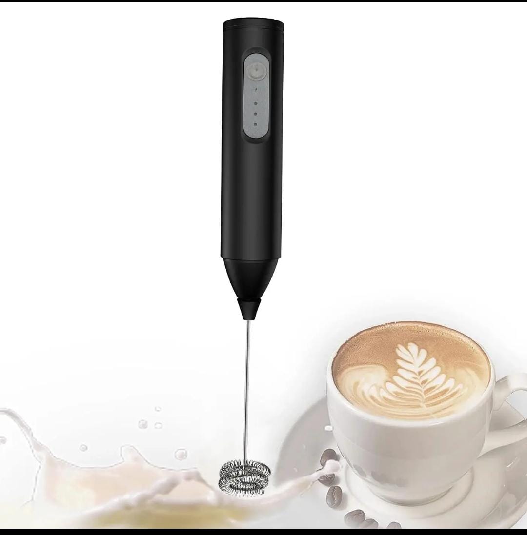 Rechargeable Milk Frother Handheld Foam Maker for Lattes - Whisk Drink Mixer for Coffee, Mini Electric Foamer for Cappuccino, Frappe, Matcha, Hot Chocolate