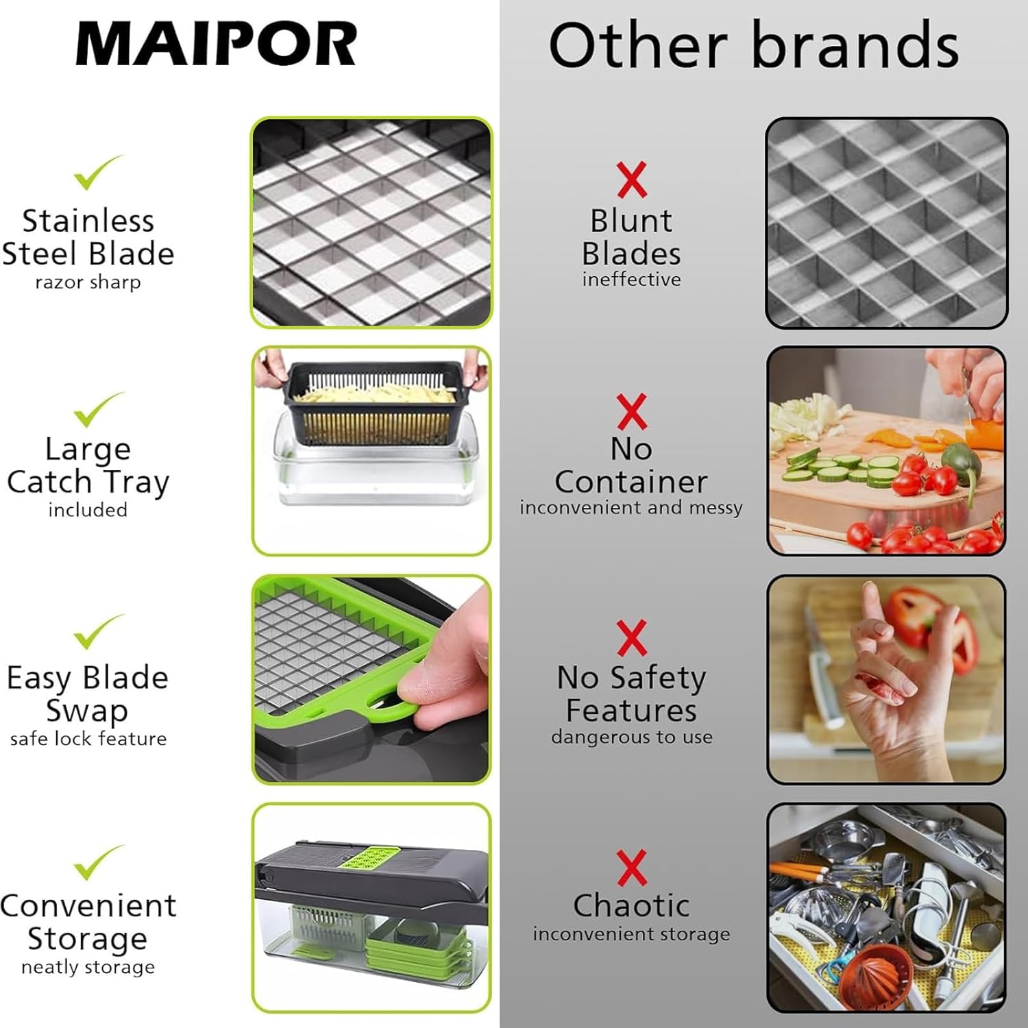 Vegetable Chopper, Pro Food Chopper, 14 in 1 Veggie Chopper,Onion Chopper, Mandoline Slicer, Kitchen Vegetable Slicer-Dicer Cutter, Vegetable Chopper With Container, salad-Garlic chopper