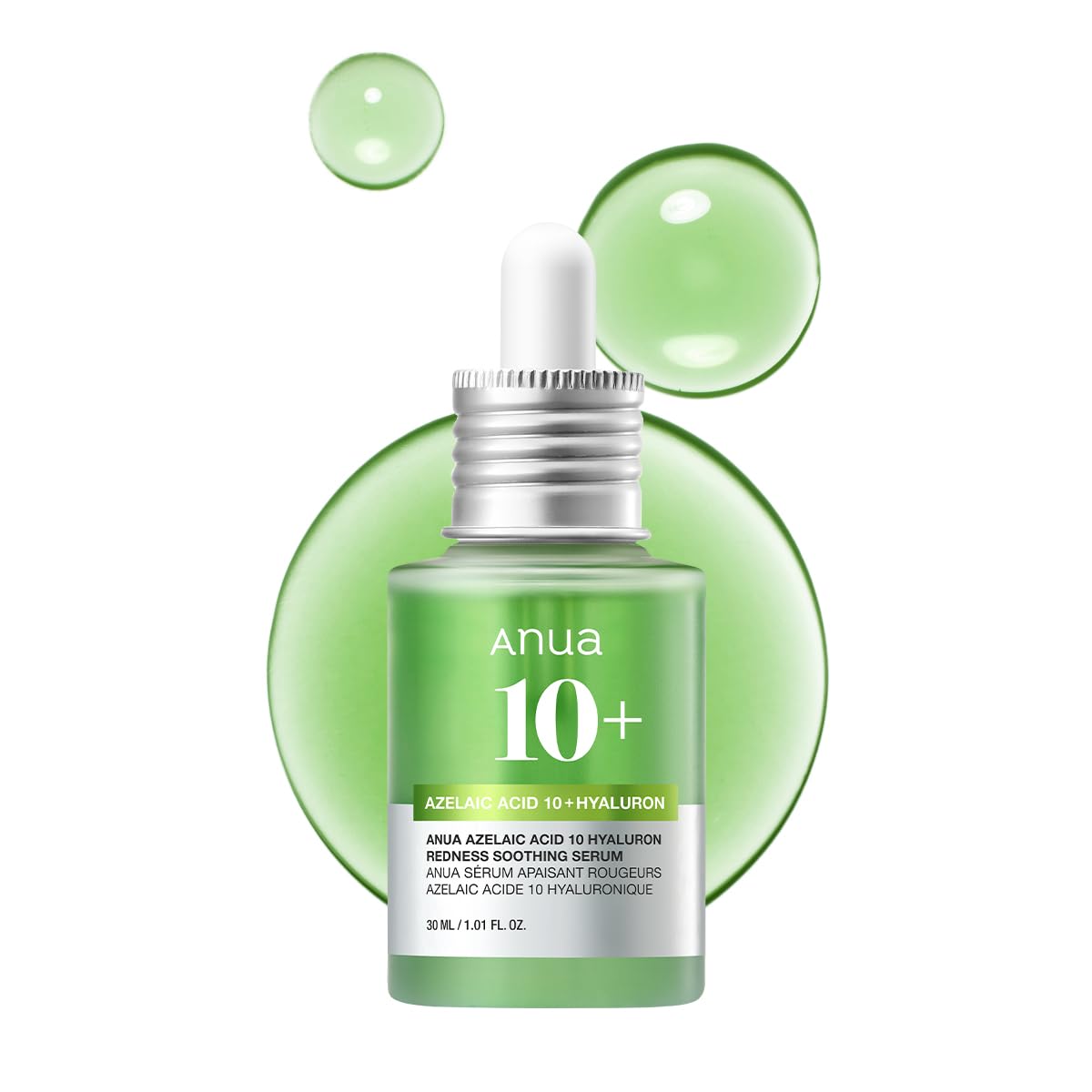 Anua 10+ Azelaic Acid 10 + Hyaluron Serum. Hydrates, Treats & Calms Acne, Rosacea, Soothes Redness & Irritations, Fades Acne Marks, Hyperpigmentations, Spots, Smooths, Soften, Evens Skin Tone & Glows