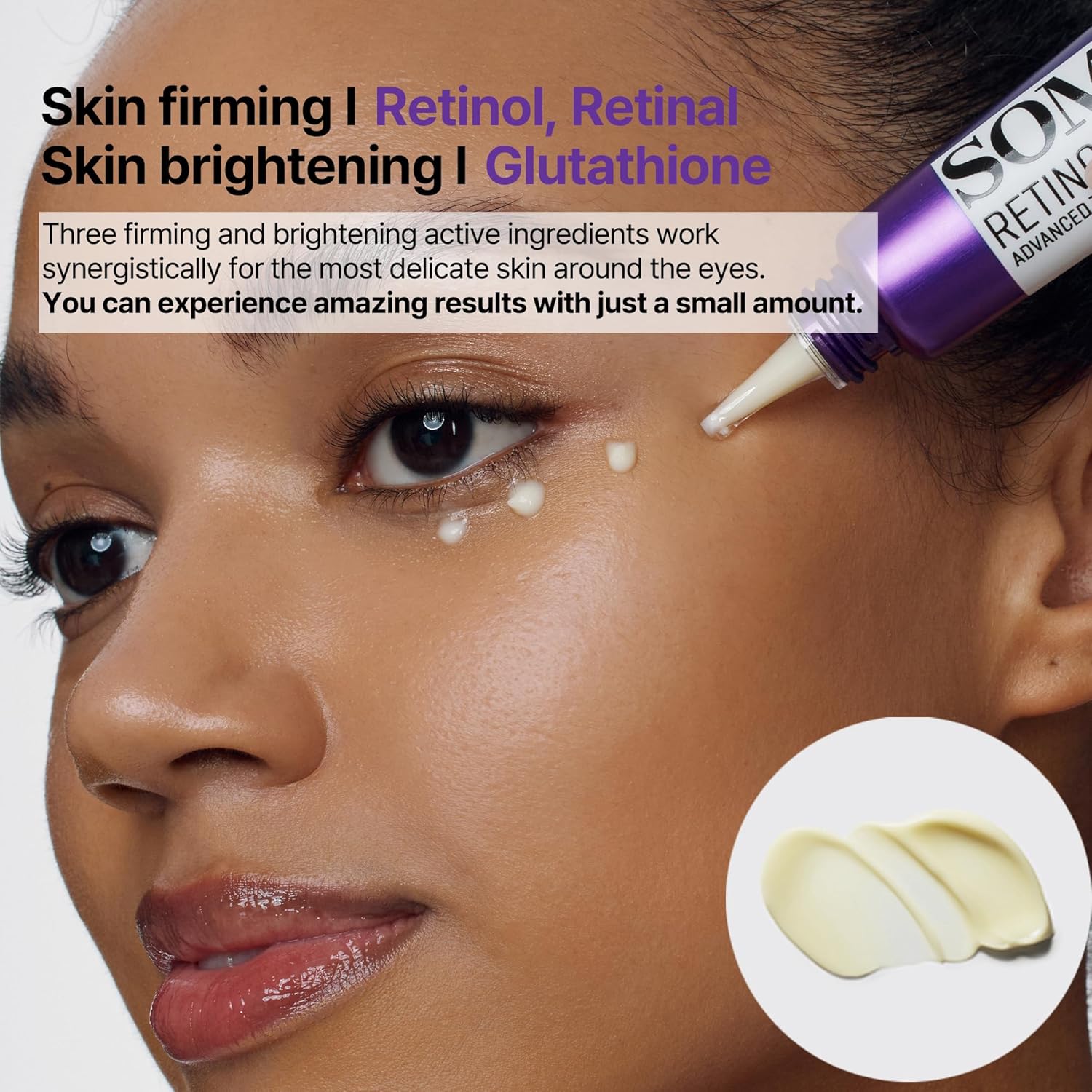 Some By Mi Retinol Intense Advance Triple Action Eye Cream with Niacinamide & Centella. Removes Dark Circles, Eye Wrinkles, Fine Lines, Prevent Pigmentations, Eye Spots, Firms, Smooths & Elasticity