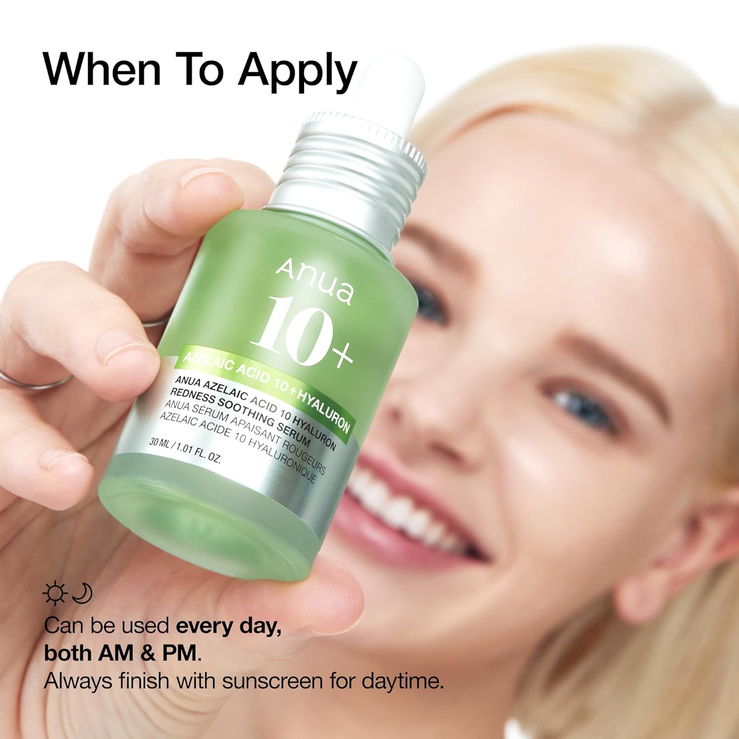 Anua Azelaic Acid 10 Hyaluron Redness Soothing Serum, Facial Serum for Sensitive skin, Hyaluronic Acid, Niacinamide, Spot Care, Natural Color, Vegan, Korean Skincare (30ml/ 1.01 fl oz.)