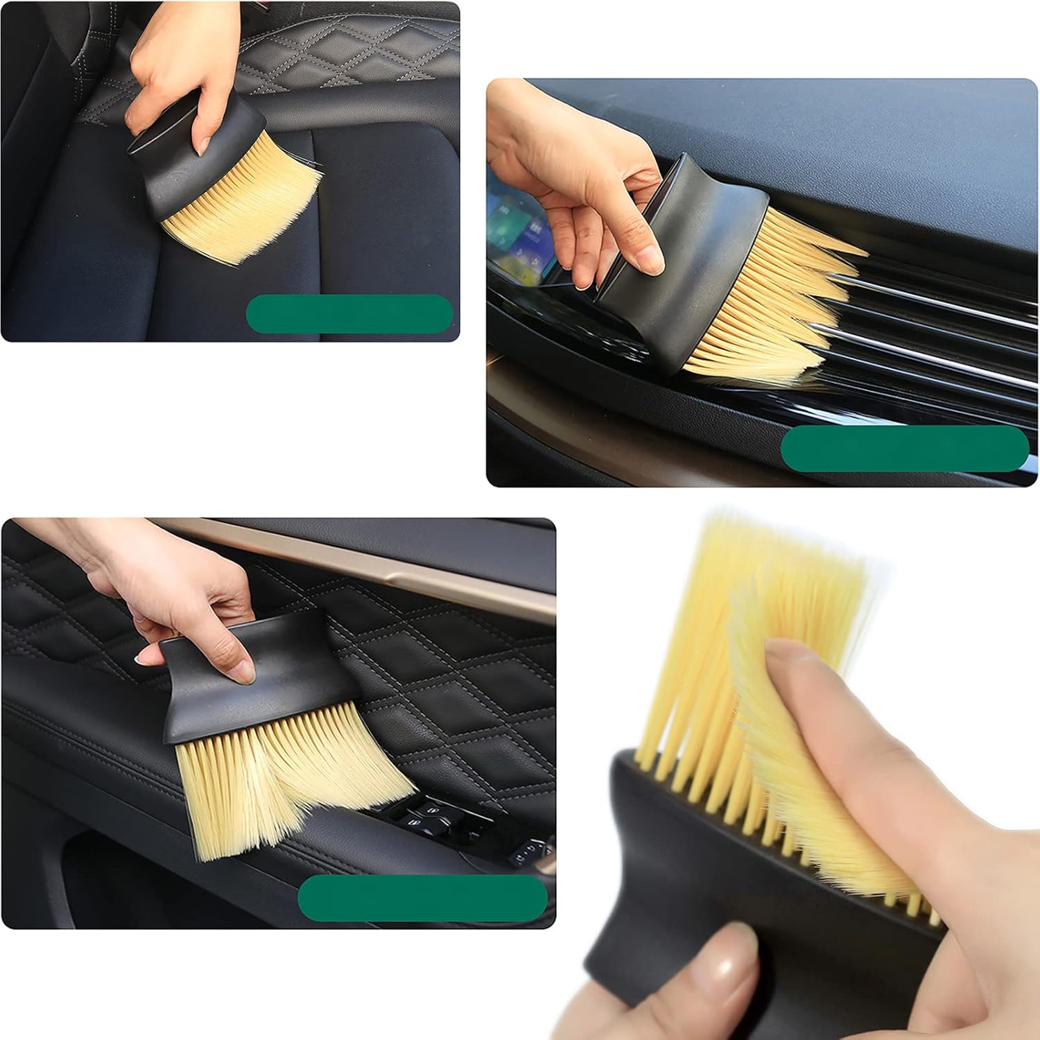 Car Air Vent Cleaning Soft Brush with Casing Car Interior Cleaning Tool Artificial Car Brush Car Crevice Dusting Car Detailing