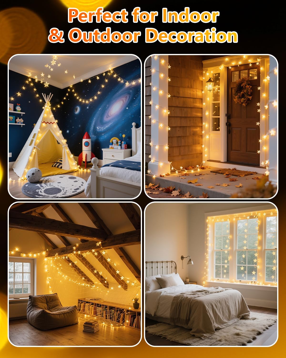 3M LED Light Crystal Ball Star Lights Outdoor Garden Camping Light String 20 LED Lights Garland Light Led String Lights Ramadan Decorations Christmas Festive Atmosphere Lights