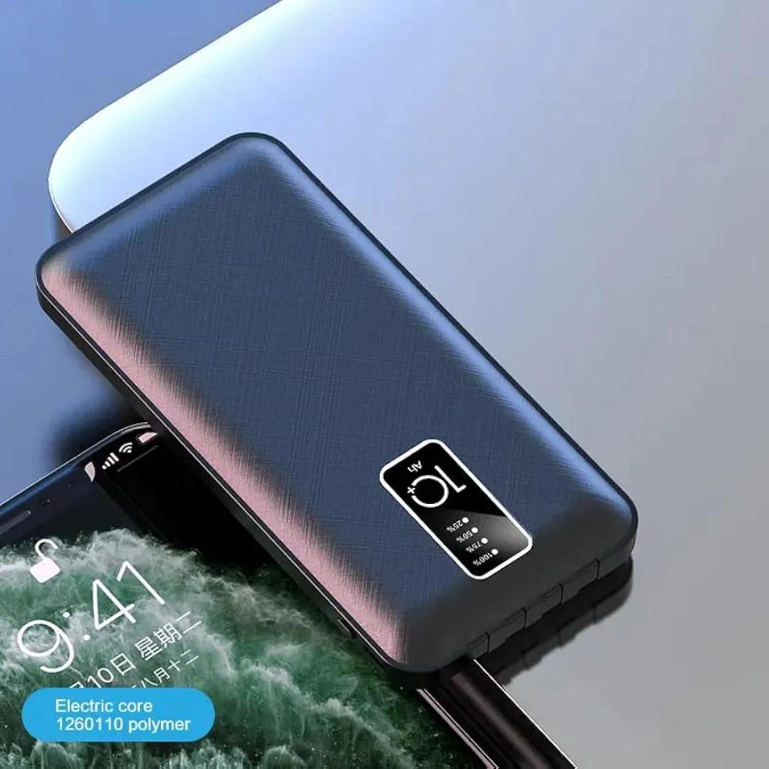 JRechargeable 20000mAh Mobile Power Bank Mobile Powerbank With Built-In 3 In 1 Cable LED Display Fast Charging fast charging external battery charger