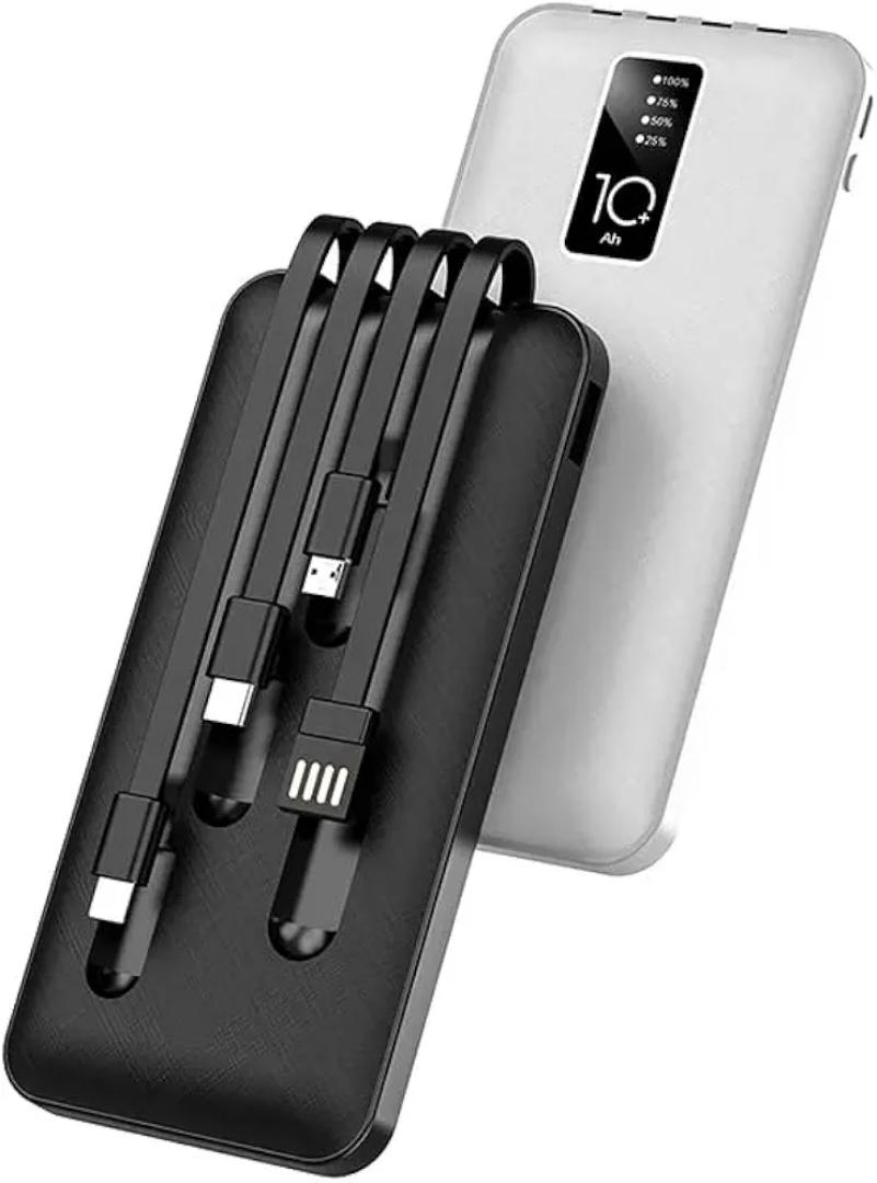 JRechargeable 20000mAh Mobile Power Bank Mobile Powerbank With Built-In 3 In 1 Cable LED Display Fast Charging fast charging external battery charger