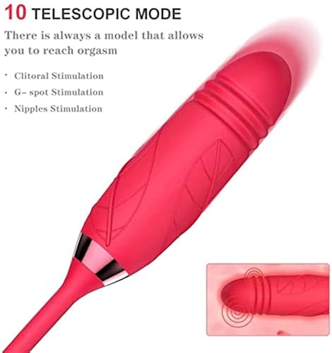Rose Sex Stimulator for Women, Rose Toy Quiet 10 Modes for Women Adult Toy Machine Pleasure Gifts-H01Y with 10 Speed Modes, G-spot Dildo Rose Nipple Massager Licking Stimulator for Women