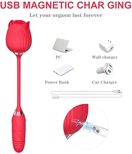 Rose Sex Stimulator for Women, Rose Toy Quiet 10 Modes for Women Adult Toy Machine Pleasure Gifts-H01Y with 10 Speed Modes, G-spot Dildo Rose Nipple Massager Licking Stimulator for Women