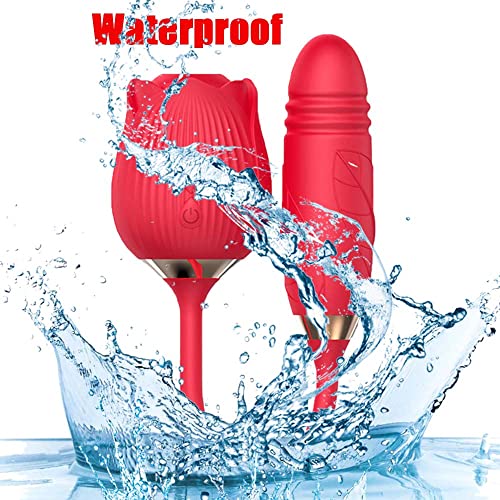 Rose Sex Stimulator for Women, Rose Toy Quiet 10 Modes for Women Adult Toy Machine Pleasure Gifts-H01Y with 10 Speed Modes, G-spot Dildo Rose Nipple Massager Licking Stimulator for Women