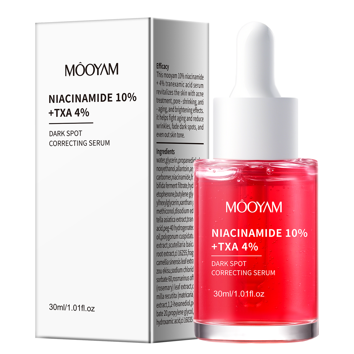 Darks Spots Remover Niacinamide 10% + TXA 4% Serum Melanin Removal Fade Melasma Dark Spots Corrector Shrink Pores Hyaluronic Acid Moisturizing Skin Care Uneven Skin Tone, Texture -MOOYAM-