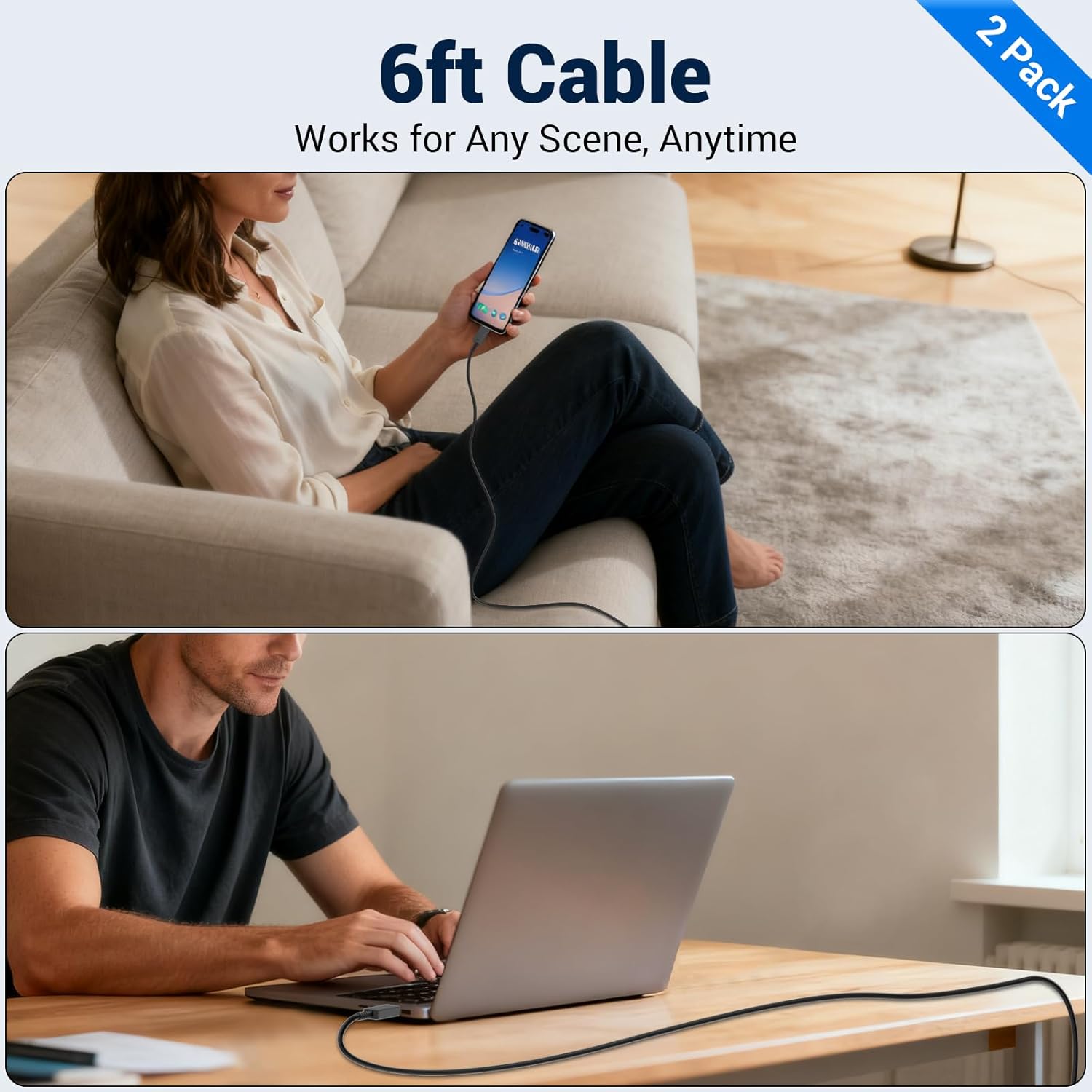 Charger Cables Fast 120W 8A  【Type-C Charging Cables】【Android SAMSUNG Cables for most mobile phones Huawei, Samsung, Transsion, Xiaomi, OPPO, Realm,