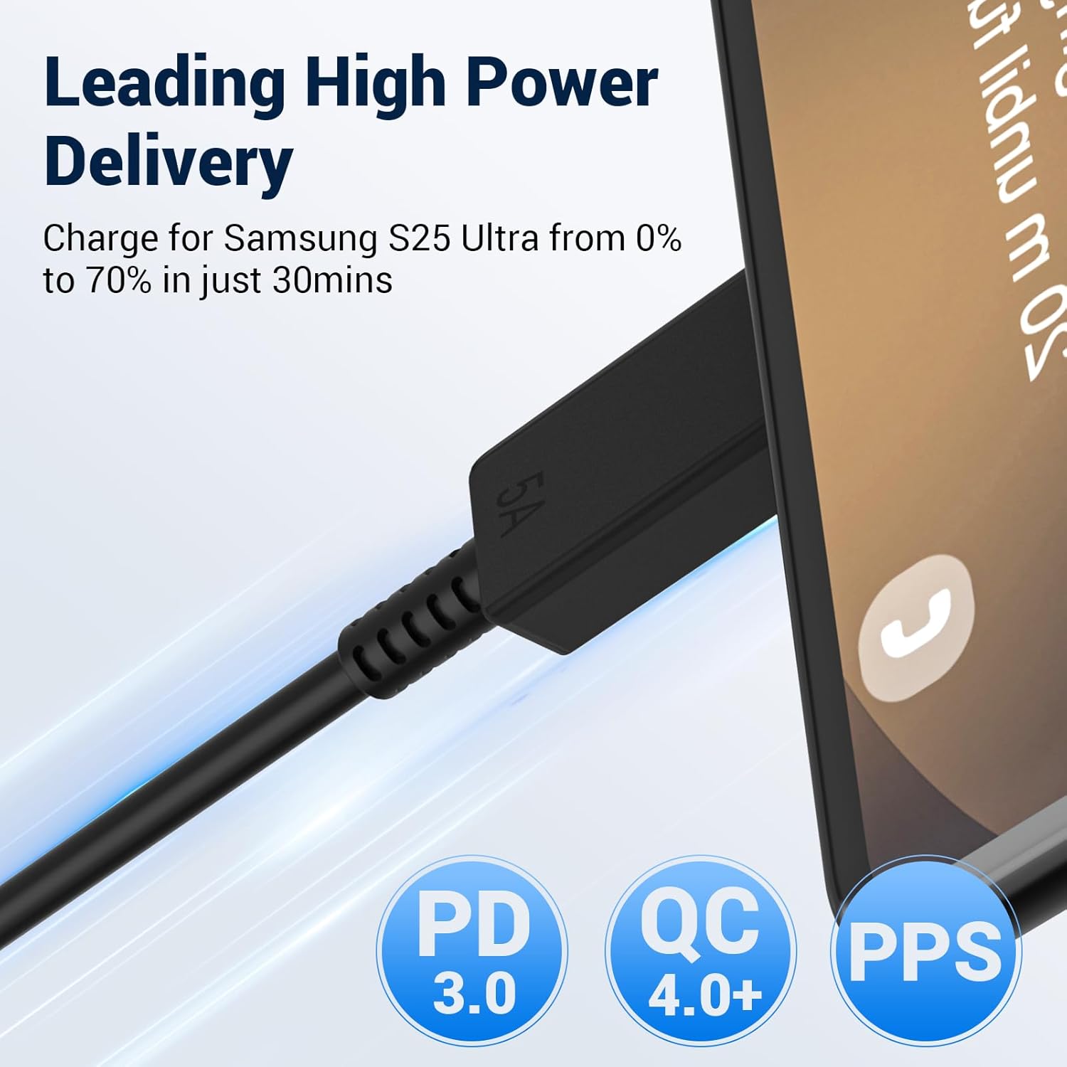 Charger Cables Fast 120W 8A  【Type-C Charging Cables】【Android SAMSUNG Cables for most mobile phones Huawei, Samsung, Transsion, Xiaomi, OPPO, Realm,