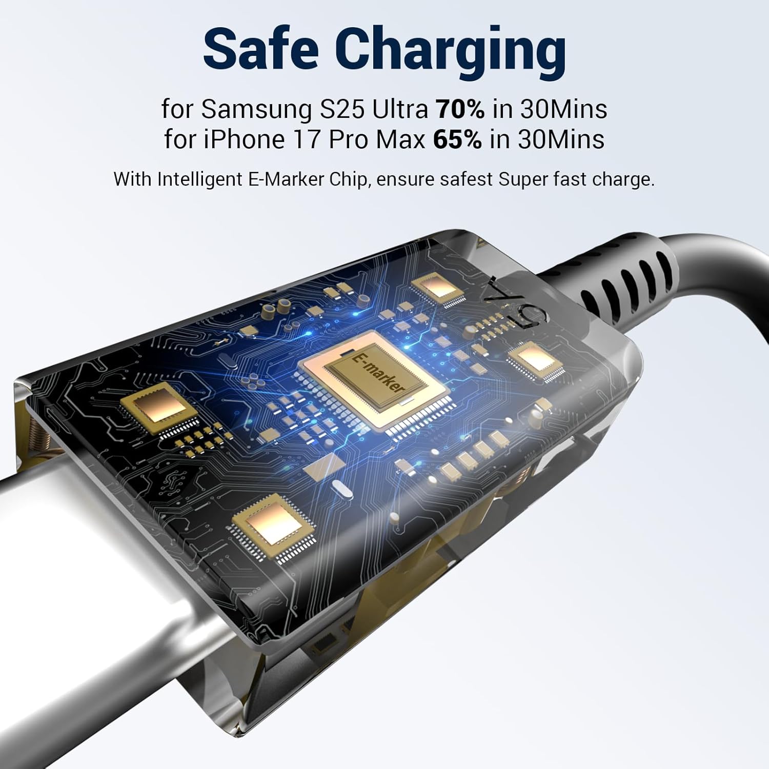 Charger Cables Fast 120W 8A  【Type-C Charging Cables】【Android SAMSUNG Cables for most mobile phones Huawei, Samsung, Transsion, Xiaomi, OPPO, Realm,