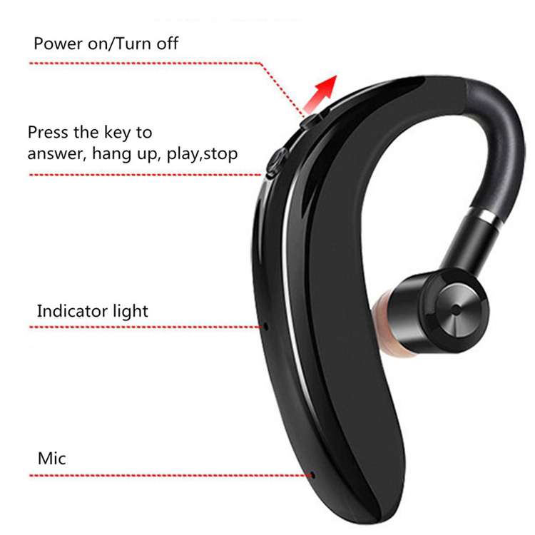 Bluetooth Earphone Bone Conduction In  Ear Hanging Ear High Power Stereo Ear Noise Reduction Waterproof Running Sports Wireless Earpods Mobile Accessories for iOS Android Phones Earphones