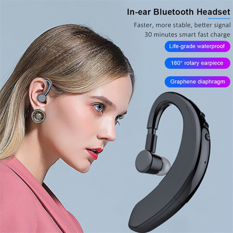 Bluetooth Earphone Bone Conduction In  Ear Hanging Ear High Power Stereo Ear Noise Reduction Waterproof Running Sports Wireless Earpods Mobile Accessories for iOS Android Phones Earphones