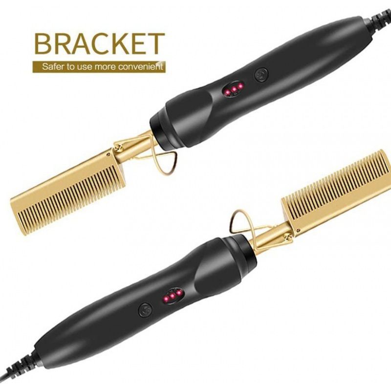 2 in 1 Hot Comb Straightener Electric Hair Straightener Hair Curler Wet Dry Use Hair Flat Irons Hot Heating Comb For Hair