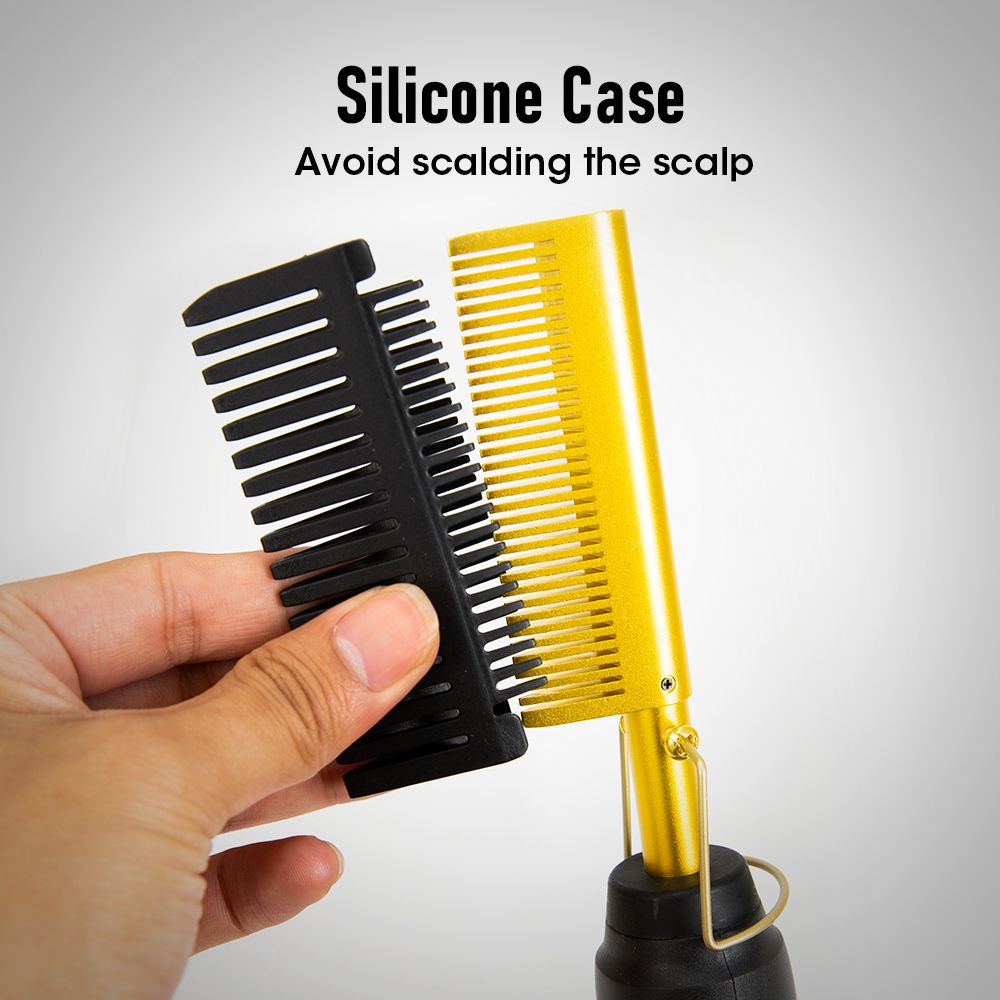 2 in 1 Hot Comb Straightener Electric Hair Straightener Hair Curler Wet Dry Use Hair Flat Irons Hot Heating Comb For Hair