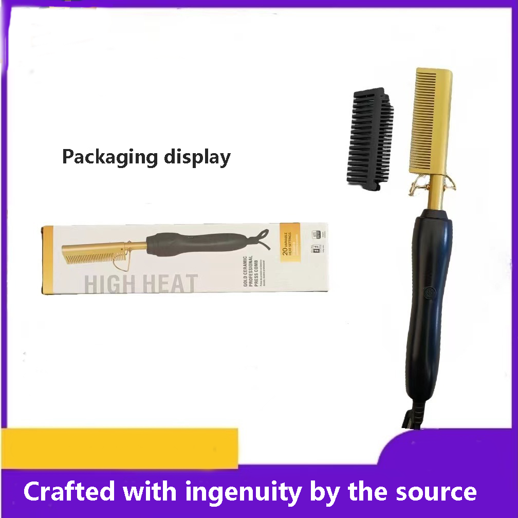 2 in 1 Hot Comb Straightener Electric Hair Straightener Hair Curler Wet Dry Use Hair Flat Irons Hot Heating Comb For Hair