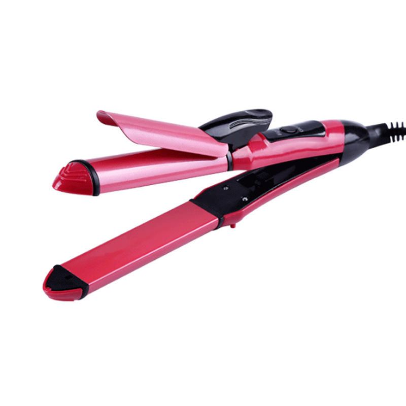 2 in 1 Hair Straightening and Curling Iron, Straightener, 2 In 1 Electic Hair Curl Iron Ceramic Straightener Wave Flat Wand Styling Roller Straighter Hairstyling LCD Curler Tongs Crimple