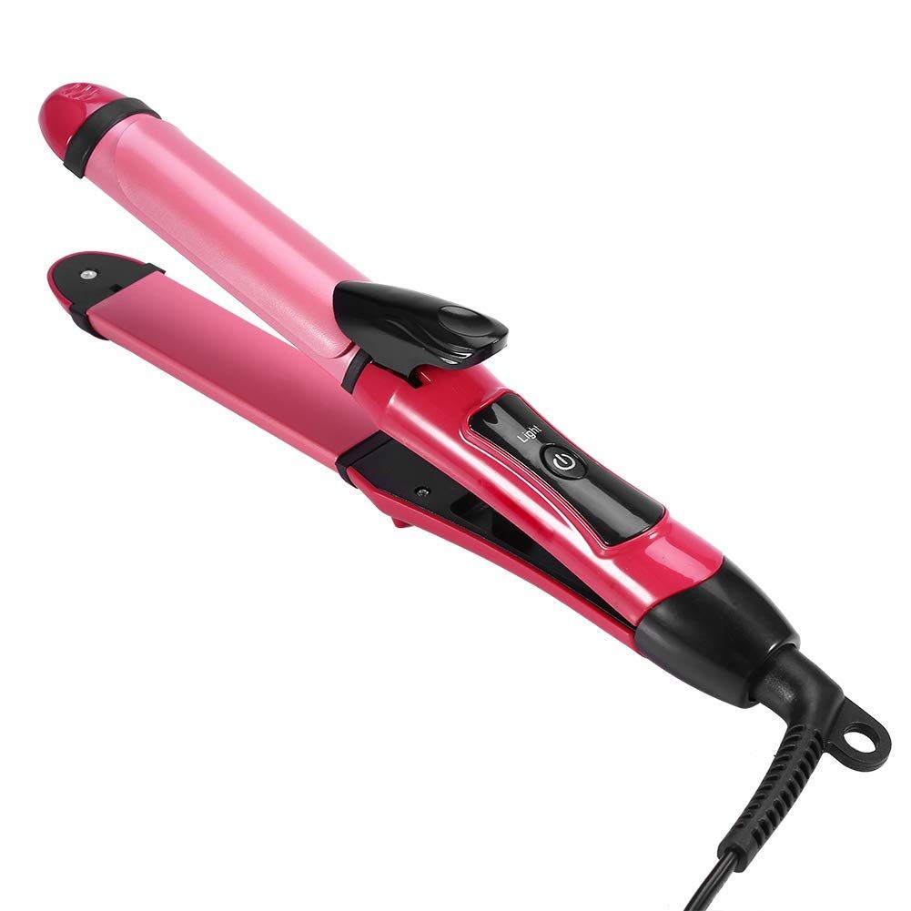 2 in 1 Hair Straightening and Curling Iron, Straightener, 2 In 1 Electic Hair Curl Iron Ceramic Straightener Wave Flat Wand Styling Roller Straighter Hairstyling LCD Curler Tongs Crimple