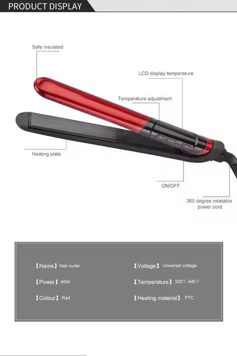 Cornier professional 2 In 1 Ceramic Flat Iron Hair Straightener