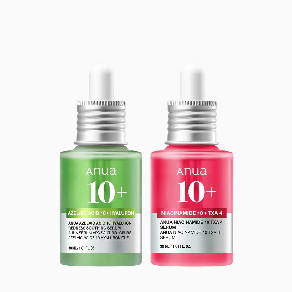 Anua Spotless Skin Duo  Dark Spot Correcting Serum - Niacinamide 10% + TXA 4%- 30ml and  Anua 10+ Azelaic Acid 10% + Hyaluronic Serum 30ml | Acne Treatment, Reduces Redness
