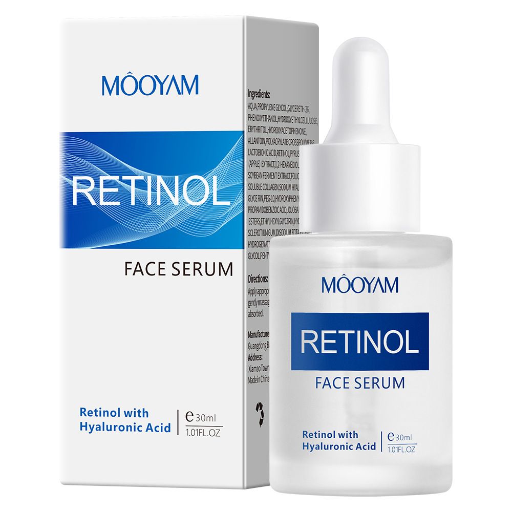Retinol Anti-Wrinkle Essence With Hyaluronic Acid Facial Serum Fade Dark Spots Aging Face Lift Tightening Reduce Eye Finelines New - MOOYAM