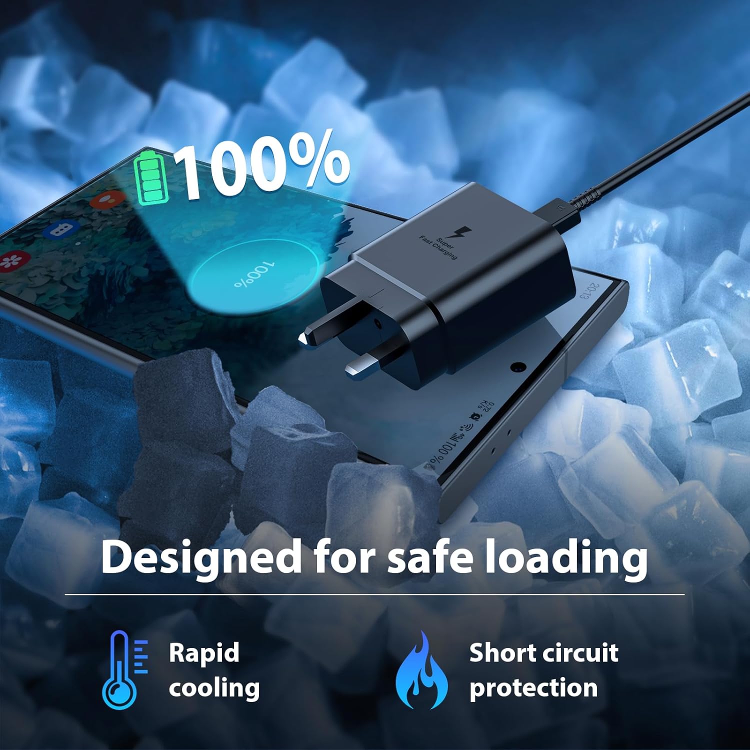 Samsung Galaxy Fast Charger 45W USB C Type C To C Full Wall Charger Super Fast Adapter Charger For Galaxy A07 A17 A06 A16 A15 5G A14 A13 A53 A54 A55 A06 A04s A05s A12 A52 S25 S24 S23 S22