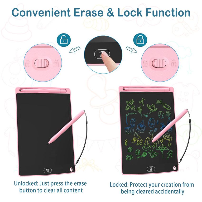 8.5inch LCD Writing Tablet Kids Erasable Colorful Drawing Board Graphic Electronic Writing Drawing Screen Doodle Board Children's Educational Toys