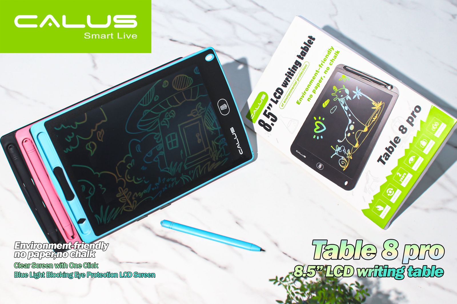 8.5inch LCD Writing Tablet Kids Erasable Colorful Drawing Board Graphic Electronic Writing Drawing Screen Doodle Board Children's Educational Toys