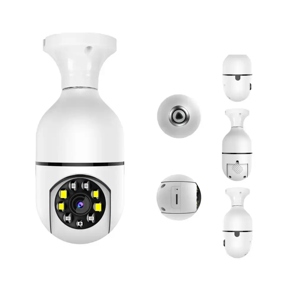 3MP 2.4G/5G Wi-Fi 1080P Bulb Surveillance Camera Home CCTV Hidden Cameras Real Night Vision Full Color Automatic Human Tracking Zoom Indoor Security Monitor Wi-Fi Camera