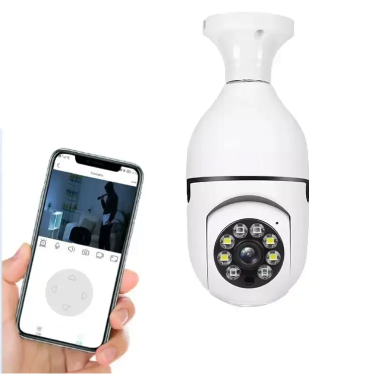 3MP 2.4G/5G Wi-Fi 1080P Bulb Surveillance Camera Home CCTV Hidden Cameras Real Night Vision Full Color Automatic Human Tracking Zoom Indoor Security Monitor Wi-Fi Camera