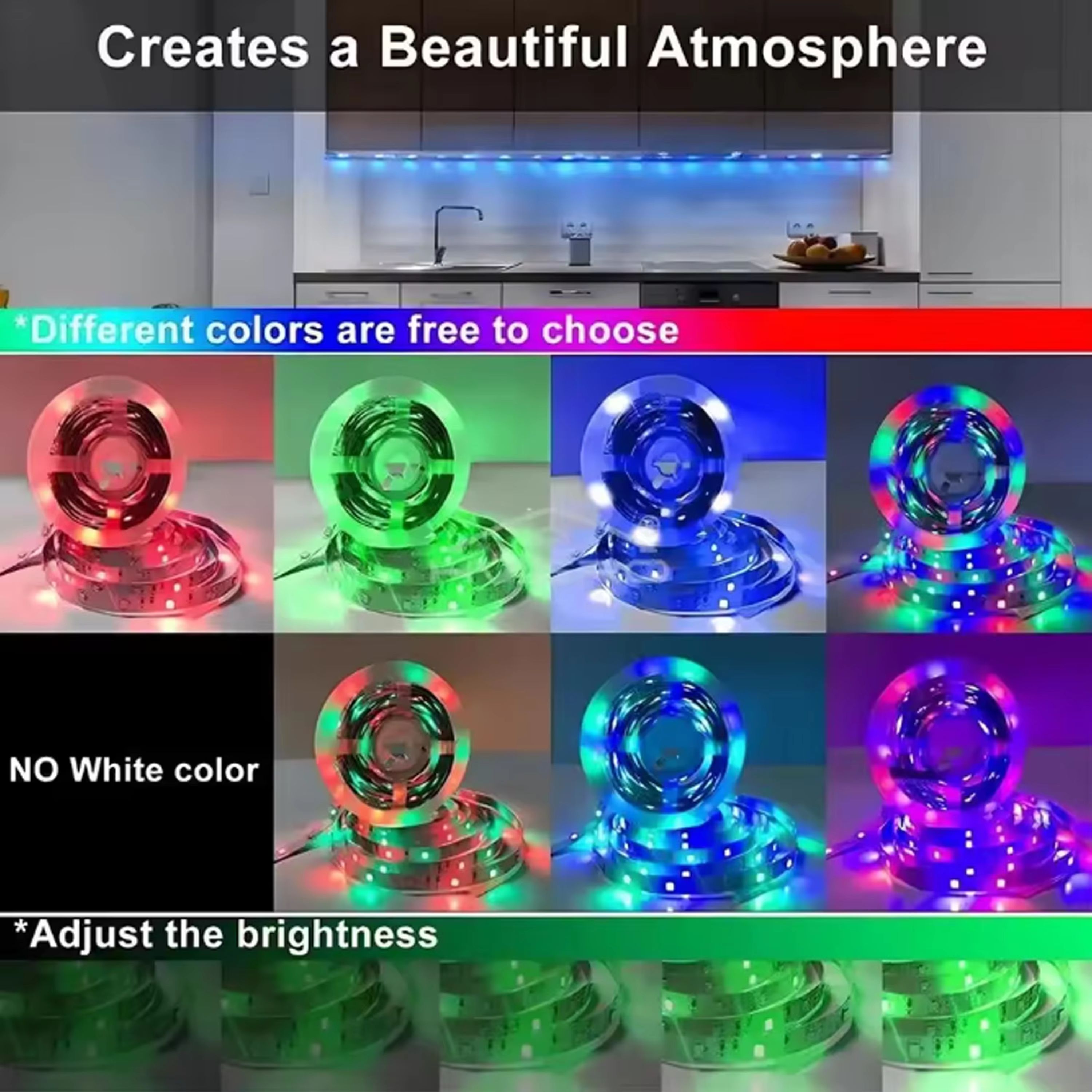 LED SMD 5m/Strip Snake Light For Decoration With 7 Colors..Bright colours: red, green, blue, white, cyan, orange, pink/ purple. Constant single colour mode Flash and fade multi-colour modes