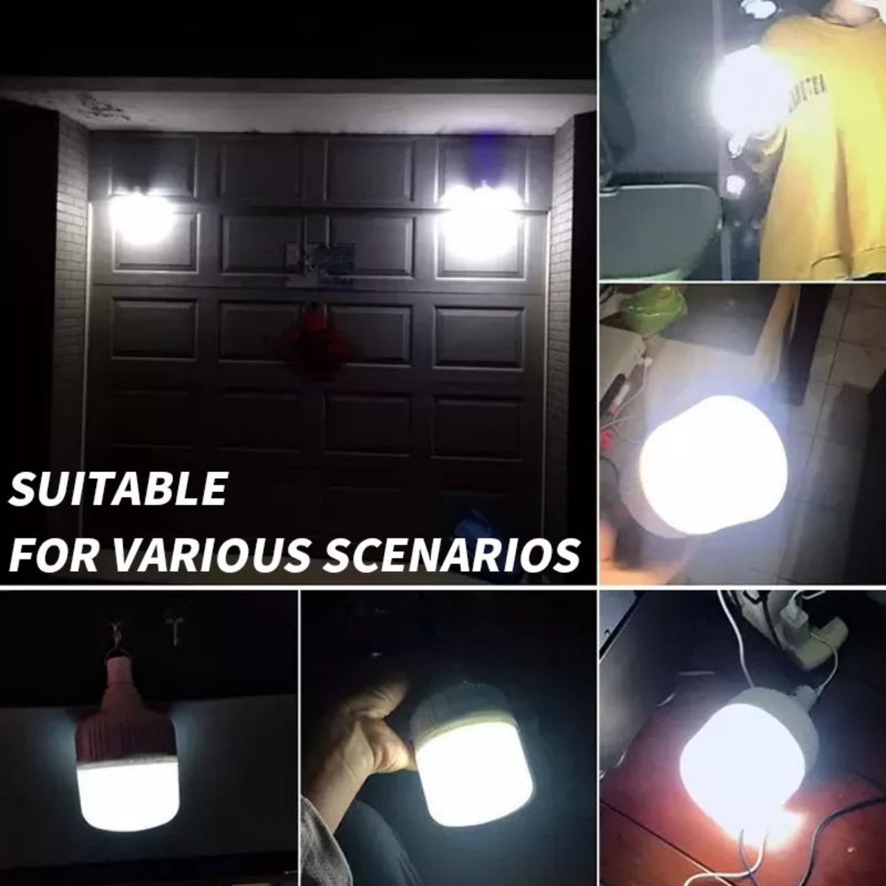 Chargeable reading lights + free charging cable Outdoor USB Rechargeable LED Lamp Bulbs Emergency Light 20W 40W 80W 150W Portable Hook Up Camping Lights Home Decor Night Light + free charging cable