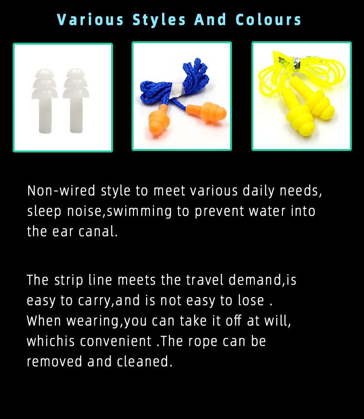 New Comfort Earplugs Noise Reduction Silicone Soft Ear Plugs Swimming Silicone Earplugs Protective For Sleep