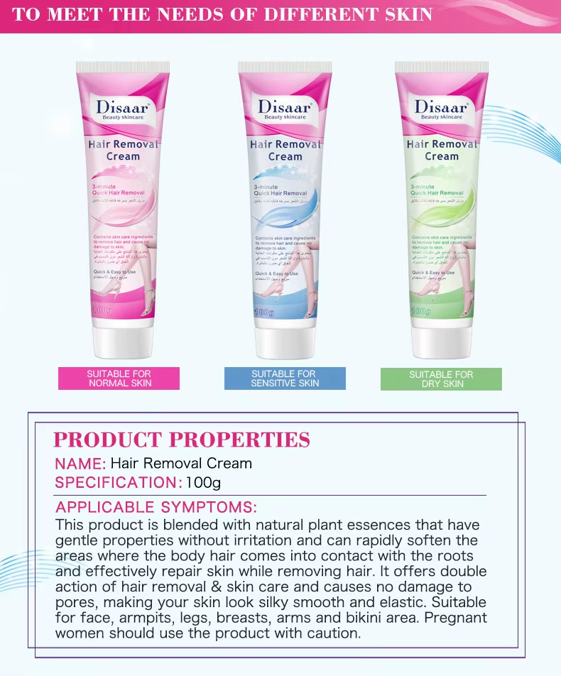 Disaar Hair Removal Cream Gentle & Painless removal for smooth skin  Suitable for legs, arms, underarms, and bikini area Hair Remover Easy Hair Smooth Removal Cream