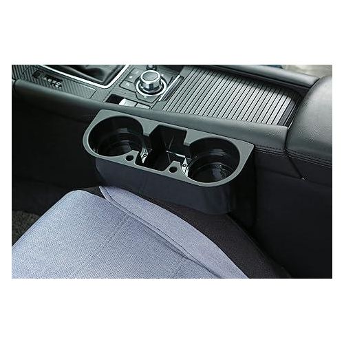 Cup Holder Portable Multifunction Vehicle Seat Cup Cell Phone Drinks Holder Box Car Interior Organizer (Black)