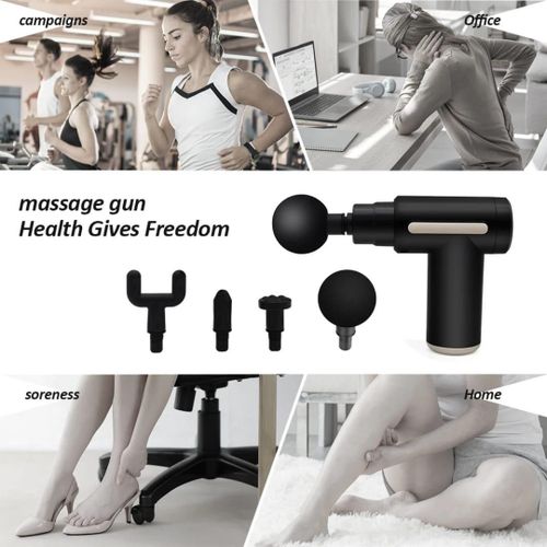 Massage gun - 6 speed, 4 head options, Rechargeable