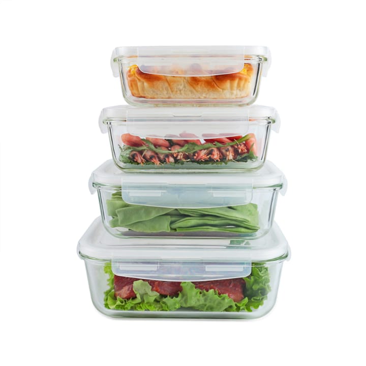 [🔥🔴 FINAL OFFER 🔴🔥 🥑🌽ONLY AT KILIMALL !!! ] -  4 set glass rectangular food container . Microwave and freezer friendly at Best Price