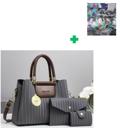 [ ❤EMBRACE THE LATEST TREND 🤩🤩✨ !!! ] 3 In 1 Brand New High Quality Stylish and Luxurious Comfortable Ladies Handbag.. That Comes With a Free Water Bottle ( Random Color) ✔👌
