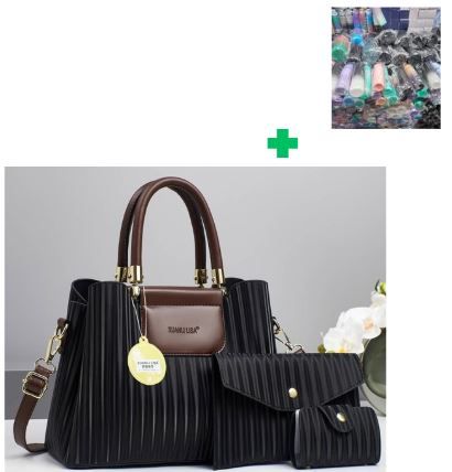 [ ❤EMBRACE THE LATEST TREND 🤩🤩✨ !!! ] 3 In 1 Brand New High Quality Stylish and Luxurious Comfortable Ladies Handbag.. That Comes With a Free Water Bottle ( Random Color) ✔👌