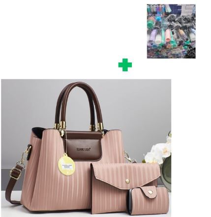 [ ❤EMBRACE THE LATEST TREND 🤩🤩✨ !!! ] 3 In 1 Brand New High Quality Stylish and Luxurious Comfortable Ladies Handbag.. That Comes With a Free Water Bottle ( Random Color) ✔👌