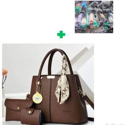 (EXPERIENCE LUXURY FOR LESS❤)  3 in 1 Brand New High Quality Stylish and Luxurious Comfortable Ladies Handbag.. That Comes With a Free Water Bottle ( Random Color) ✔👌