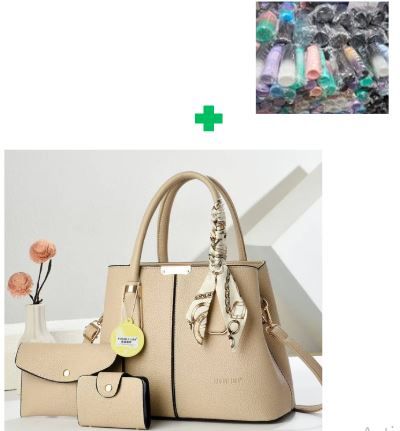(EXPERIENCE LUXURY FOR LESS❤)  3 in 1 Brand New High Quality Stylish and Luxurious Comfortable Ladies Handbag.. That Comes With a Free Water Bottle ( Random Color) ✔👌