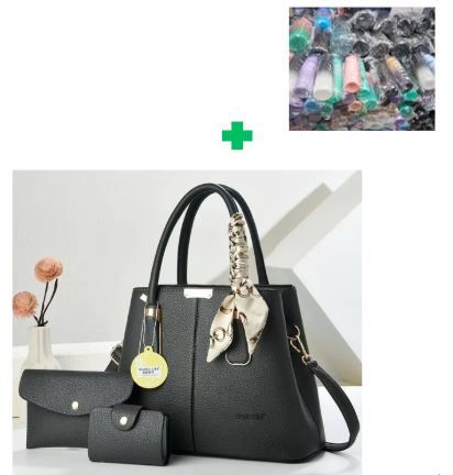 (EXPERIENCE LUXURY FOR LESS❤)  3 in 1 Brand New High Quality Stylish and Luxurious Comfortable Ladies Handbag.. That Comes With a Free Water Bottle ( Random Color) ✔👌