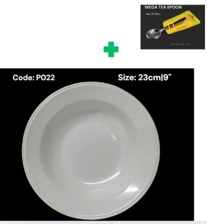 [🔥LIMITED OFFER🔥 🥑🌽ONLY AT KILIMALL !!! ] 6Pcs Brand New Very Quality Durable & Stylish 🍽️ Oasis Melamine Soup Plate – 23cm / 9"..That Comes With a Free Set of Spoons