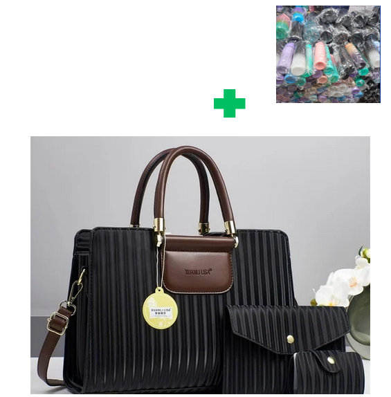[ PRICE OFFER🤩🤩✨...ONLY AT KILIMALL !!! ]  3 in 1 Brand New High Quality Stylish and Luxurious Comfortable Ladies Handbag.. That Comes With a Free Water Bottle ( Random Color) ✔👌