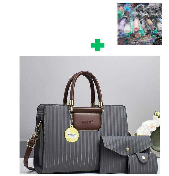 [ PRICE OFFER🤩🤩✨...ONLY AT KILIMALL !!! ]  3 in 1 Brand New High Quality Stylish and Luxurious Comfortable Ladies Handbag.. That Comes With a Free Water Bottle ( Random Color) ✔👌