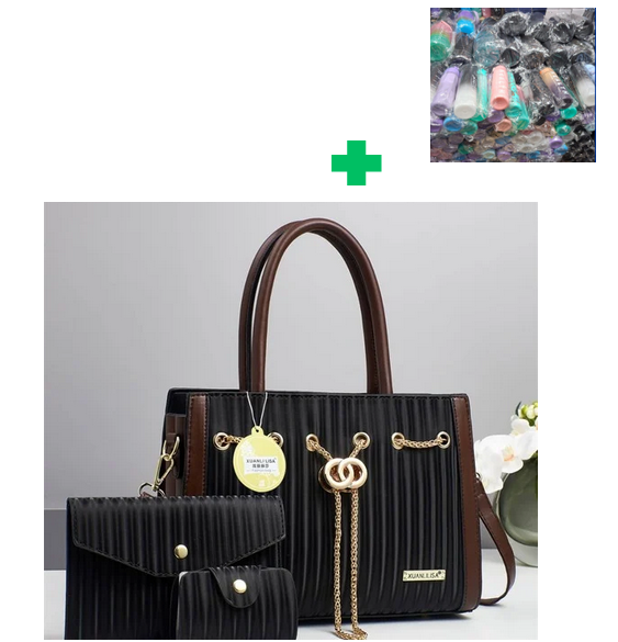 [ PRICE OFFER🤩🤩✨...ONLY AT KILIMALL !!! ]  3 in 1 Brand New High Quality Stylish and Luxurious Comfortable Ladies Handbag.. That Comes With a Free Water Bottle ( Random Color) ✔👌